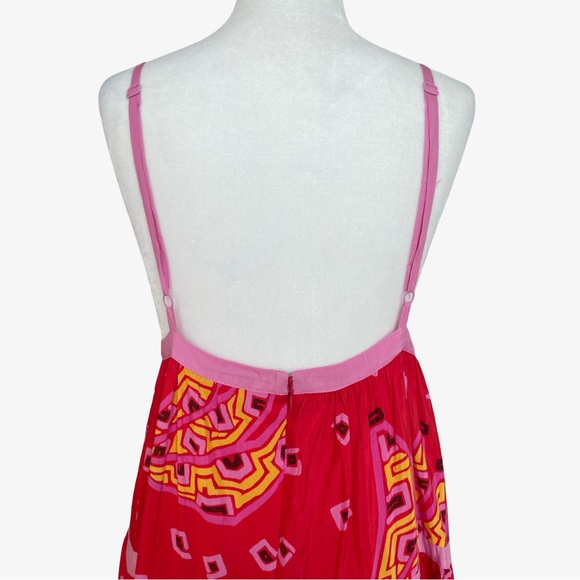 FARM Rio Red Tiki Bananas Tiered Maxi Dress Large NWT - Picture 8 of 15